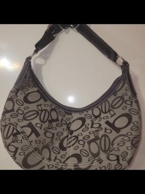 Bebe Gray Patterned Shoulder Hobo Bag